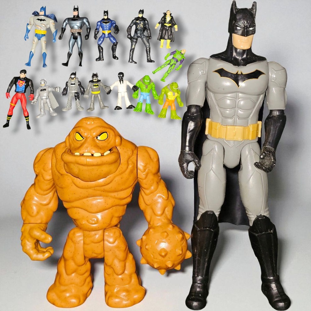DC Comics Batman Clayface Action Figure Lot Superman Killer Croc 15pc Toy Set